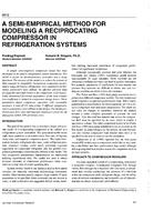 3912 — A Semi-Empirical Method for Modeling a Reciprocating Compressor in Refrigeration Systems