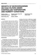 3860 (RP-625) — Growth of Microorganisms on HVAC Filters Under Controlled Temperature and Humidity Conditions