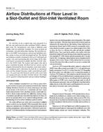 SA-96-01-6 — Airflow Distributions at Floor Level in a Slot-Outlet and Slot-Inlet Ventilated Room
