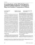 PH-97-06-3 — Investigation of the EPA Refrigerator Analysis (ERA) Software: Compressor Map and Ambient Temperature Effects