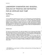 NY-87-16-3 — Laboratory Examination and Seasonal Analysis of Frosting and Defrosting for an Air-to-Air Heat Pump