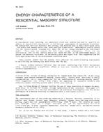 3043 — Energy Characteristics of a Residential Masonry Structure