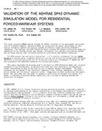 PO-86-13-1 — Validation of the ASHRAE SP43 Dynamic Simulation Model for Residential Forced-Warm-Air Systems