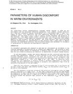 PO-86-14-2 — Parameters of Human Discomfort in Warm Environments
