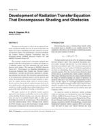 HI-02-14-3 — Development of Radiation Transfer Equation That Encompasses Shading and Obstacles