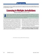 Legal Issues: Licensing in Multiple Jurisdictions