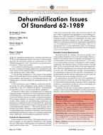 Dehumidification Issues of Standard 62-1989