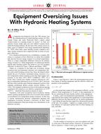Equipment Oversizing Issues with Hydronic Heating Systems
