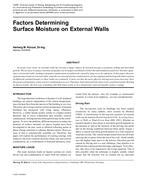Factors Determining Surface Moisture on External Walls