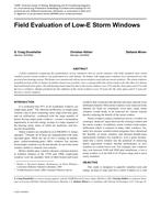 Field Evaluation of Low-E Storm Windows