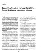 CH-89-20-4 — Design Considerations for Ground and Water Source Heat Pumps in Southern Climates