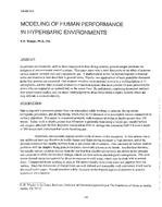 DA-88-16-5 — Modeling of Human Performance in Hyperbaric Environments