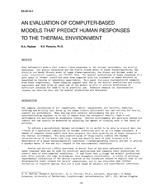 DA-88-16-2 — An Evaluation of Computer-Based Models that Predict Human Responses to the Thermal Environment
