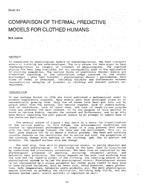 DA-88-16-1 — Comparison of Thermal Predictive Models for Clothed Humans