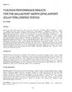 DA-88-14-1 — Five-Year Performance Results for the Dallas-Fort Worth (DFW) Airport Solar Total Energy System