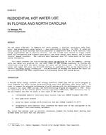 DA-88-10-2 — Residential Hot Water Use in Florida and North Carolina