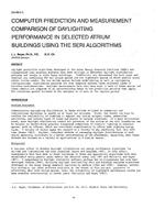 DA-88-05-3 — Computer Prediction and Measurement Comparison of Daylighting Performance in Selected Atrium Buildings Using the SERI Algorithms