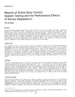 HI-85-04-2 — Results of Active Solar Control System Testing and the Performance Effects of Sensor Degradation