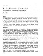 HI-85-01-2 — Thermal Transmittance of Concrete Block Walls with Core Insulation