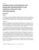 3146 — A Correlation of Experimental Exit Pressures for Refrigerant Flow through a Capillary Tube Expansion Device