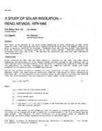 3141 — A Study of Solar Insolation, Reno, Nevada, 1979-1985