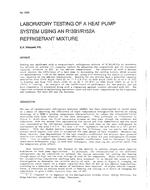 3130 — Laboratory Testing of a Heat Pump System Using an R13B1/R152A Refrigerant Mixture