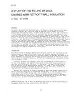 3123 — A Study of the Filling of Wall Cavities with Retrofit Wall Insulation