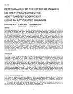 3116 — Determination of the Effect of Walking on the Forced Convective Heat Transfer Coefficient Using an Articulated Mannikin