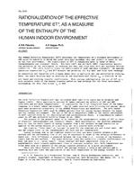 3113 — Rationalization of the Effective Temperature ET*, as a Measure of the Enthalpy of the Human Indoor Environment