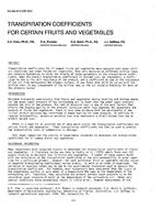 DA-88-20-2 (RP-370) — Transpiration Coefficients for Certain Fruits and Vegetables