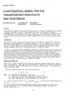 DA-88-20-1 (RP-370) — A Mathematical Model for the Transpiration from Fruits and Vegetables