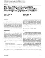 DA-07-001 The Use of Numerical Acoustics to Solve Classic Acoustics Problems at an HVAC Original Equipment Manufacturer