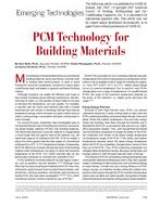 Emerging Technologies: PCM Technology for Building Materials