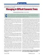 Legal Issues: Managing in Difficult Economic Times