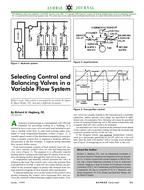 Selecting Control and Balancing Valves in a Variable Flow System