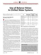 Use of Balance Valves in Chilled Water Systems