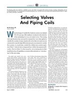 Selecting Valves And Piping Coils