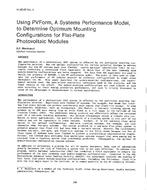 HI-85-05-4 — Using PVForm, A Systems Performance Model, to Determine Optimum Mounting Configurations for Flat-Plate Photovoltaic Modules