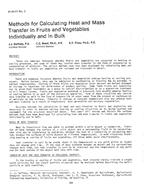 HI-85-07-3 — Methods for Calculating Heat and Mass Transfer in Fruits and Vegetables Individually and in Bulk