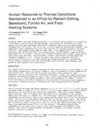HI-85-09-1 — Human Response to Thermal Conditions Maintained in an Office by Radiant Ceiling, Baseboard, Forced Air, and Floor Heating Systems