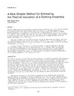 HI-85-09-4 — A New Simpler Method for Estimating the Thermal Insulation of a Clothing Ensemble