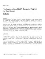 HI-85-13-1 — Verification of the BLAST Computer Program for Two Houses
