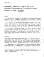 HI-85-13-3 — User-Effect Validation Tests of the DOE-2 Building Energy Analysis Computer Program