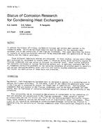HI-85-14-1 — Status of Corrosion Research for Condensing Heat Exchangers