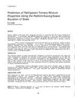 HI-85-18-4 — Prediction of Refrigerant Ternary Mixture Properties Using the Redlich-Kwong-Soave Equation of State