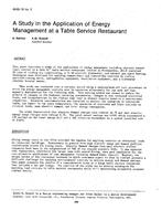 HI-85-19-3 — A Study in the Application of Energy Management at a Table Service Restaurant