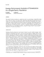 2910 — Energy Performance Analysis of Fenestration in a Single-Family Residence
