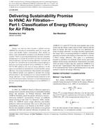 LO-09-055 — Delivering Sustainability Promise to HVAC Air FiltrationÃ¢Â€Â”Part I: Classification of Energy Efficiency for Air Filters