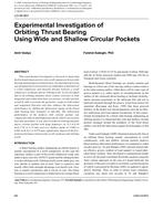 LO-09-063 — Experimental Investigation of Orbiting Thrust Bearing Using Wide and Shallow Circular Pockets