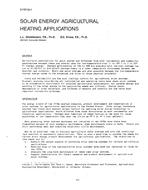 NT-87-02-4 — Solar Energy Agricultural Heating Applications